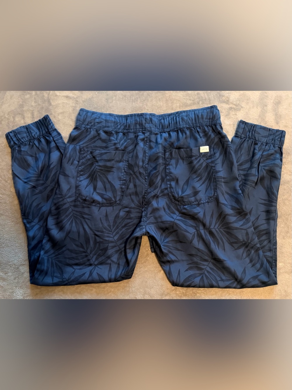 Orvis - Navy Blue - Women’s Jogger Pants - Small - Tropical Palm Leaf Print - Picture 2 of 5